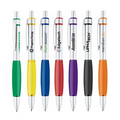 Click pen with Aluminum constructed barrel & soft color rubber grip